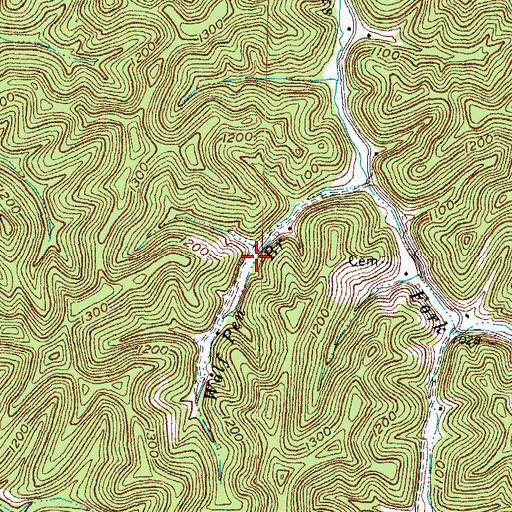 Topographic Map of Wolf Pen (historical), KY