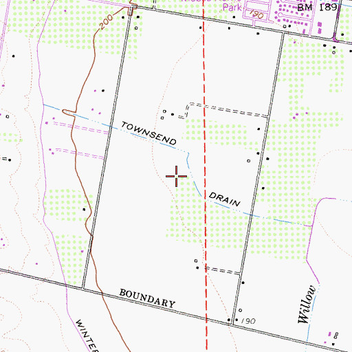 Topographic Map of Townsend Drain, CA