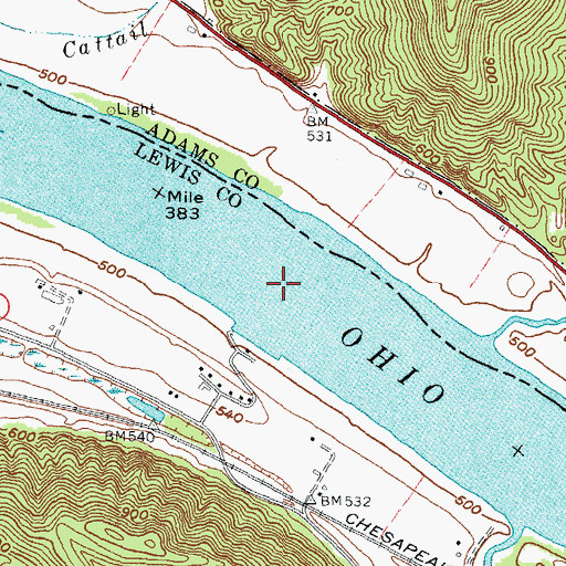 Topographic Map of Dam Number 32, KY