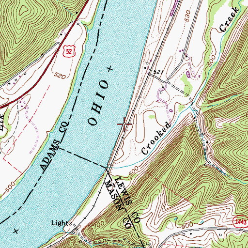 Topographic Map of Manvels Landing (historical), KY