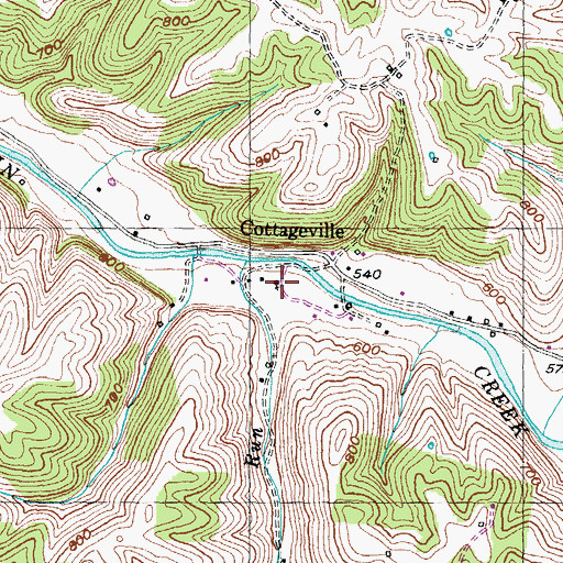 Topographic Map of Browns Run School (historical), KY