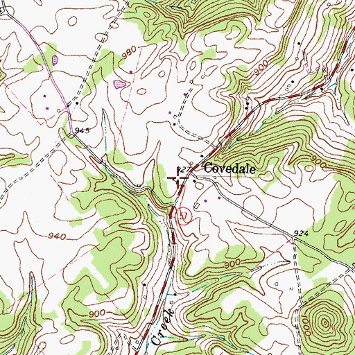 Topographic Map of Covedale School, KY