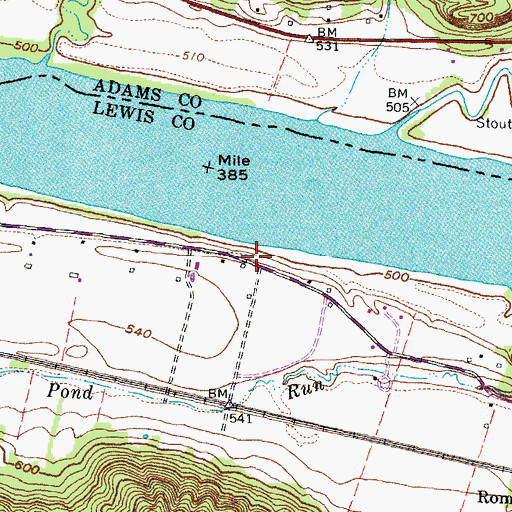 Topographic Map of J Montieth Landing (historical), KY