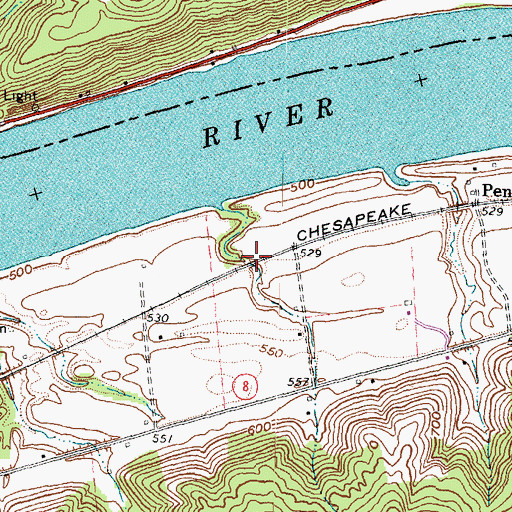 Topographic Map of R O Cabin Railroad Station (historical), KY