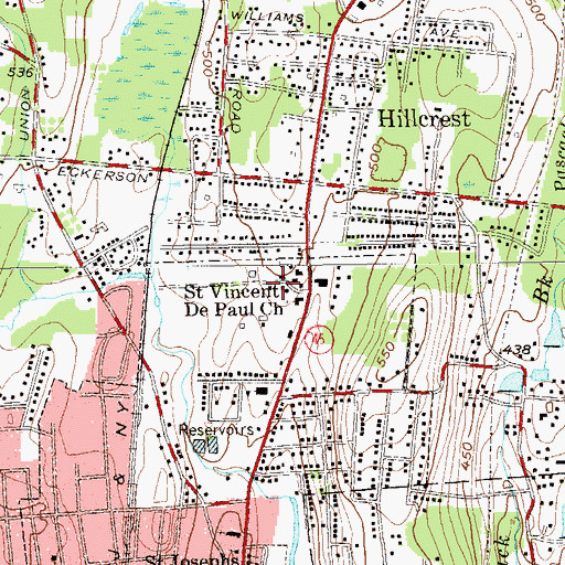 Topographic Map of Saint Joseph's Church, NY