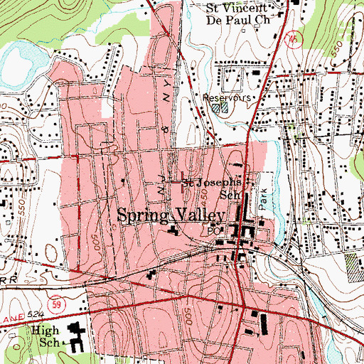 Topographic Map of First Baptist Church, NY
