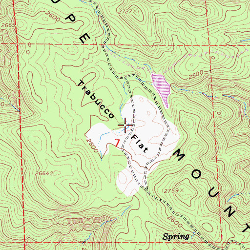 Topographic Map of Trabucco Flat, CA