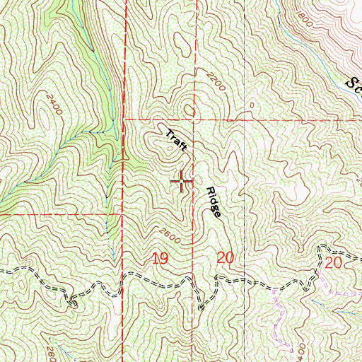 Topographic Map of Traft Ridge, CA