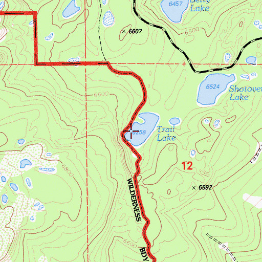 Topographic Map of Trail Lake, CA