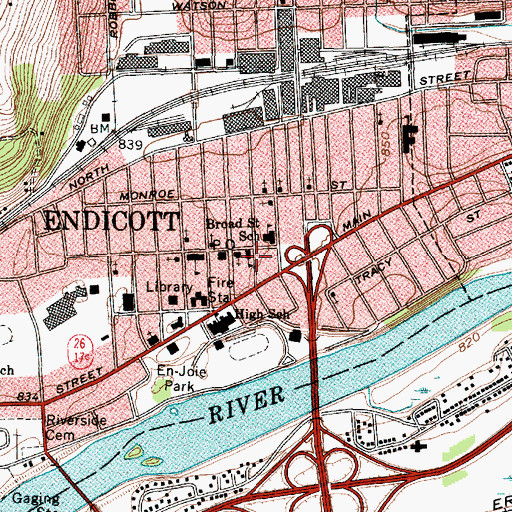 Topographic Map of Saint Ambrose Parochial School (historical), NY