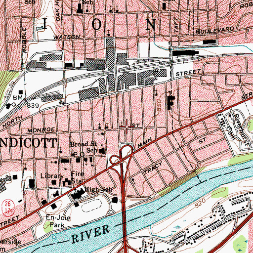 Topographic Map of First Methodist Church, NY