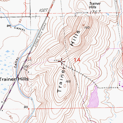 Topographic Map of Trainer Hills, CA