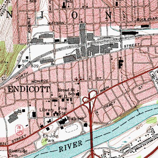 Topographic Map of Trinity Memorial Church, NY