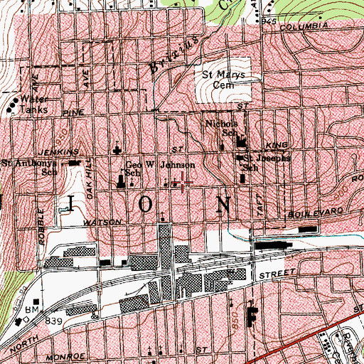 Topographic Map of Saint Casimir Polish Roman Catholic Church, NY