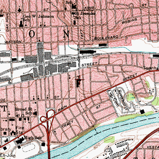 Topographic Map of Henry B Endicott Public School, NY
