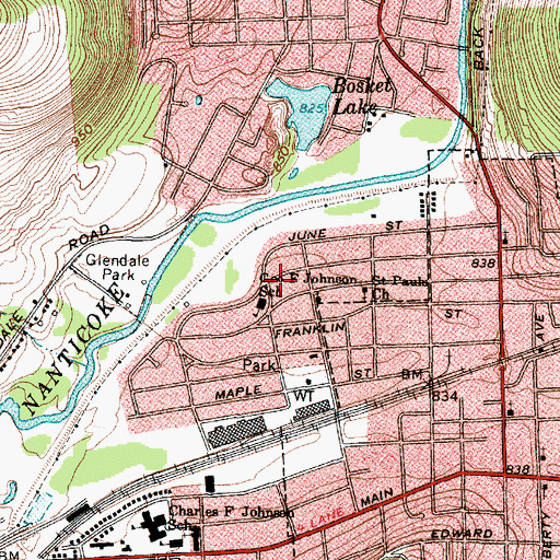Topographic Map of West Endicott Baptist Church, NY