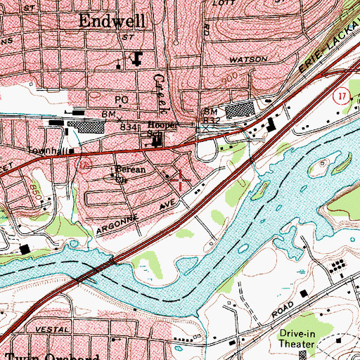 Topographic Map of Christ the King Roman Catholic School (historical), NY