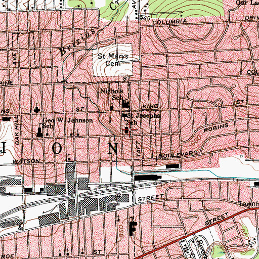 Topographic Map of Saint Josephs Roman Catholic Church, NY