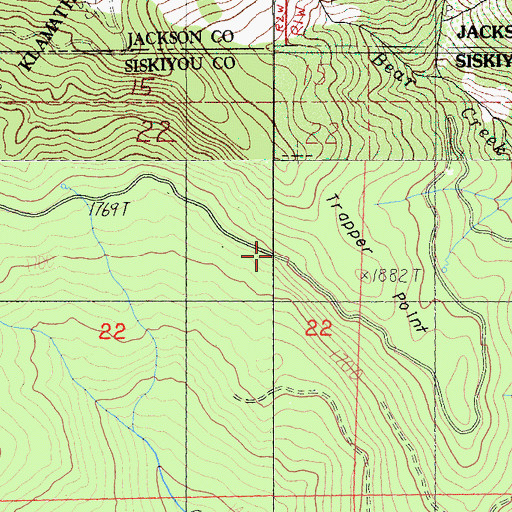 Topographic Map of Trapper Point, CA