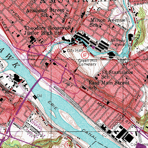 Topographic Map of Saint Mary's Catholic Institute (historical), NY