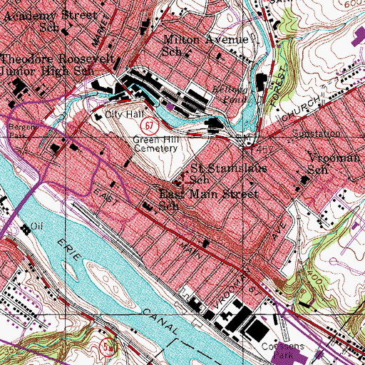 Topographic Map of Saint Stanislaus Catholic Church, NY