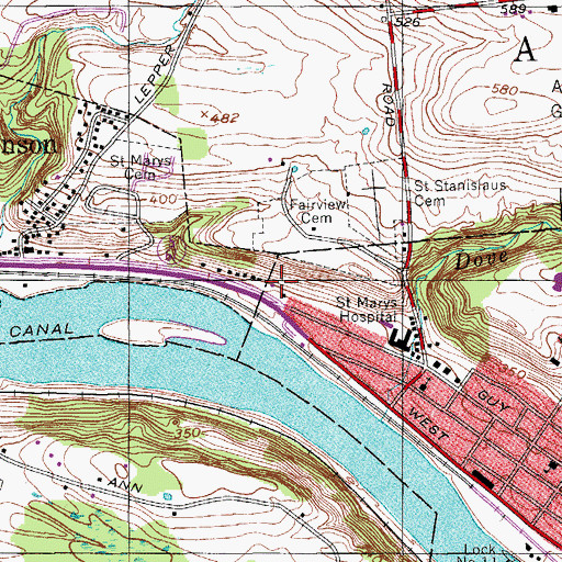 Topographic Map of First Baptist Church, NY