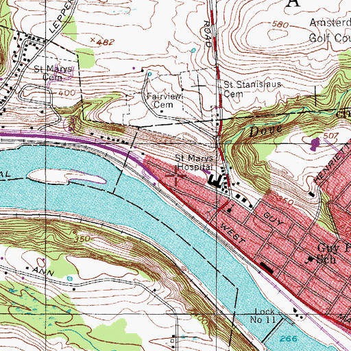 Topographic Map of Kingdom Hall of Jehovahs Witnesses, NY