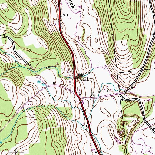 Topographic Map of Fall Bridge, NY