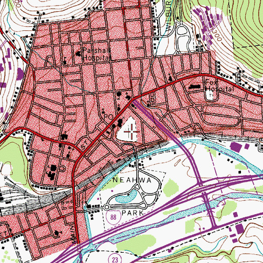 Topographic Map of Riverside Cemetery, NY