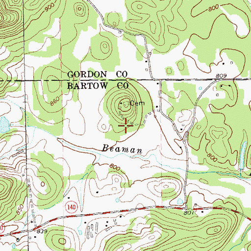 Topographic Map of Franklin Graveyard, GA