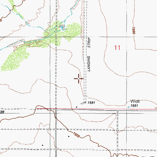Topographic Map of Bakers Acres Airstrip (historical), AZ