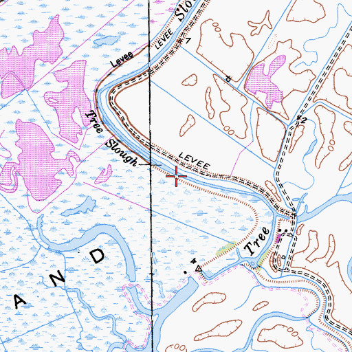 Topographic Map of Tree Slough, CA