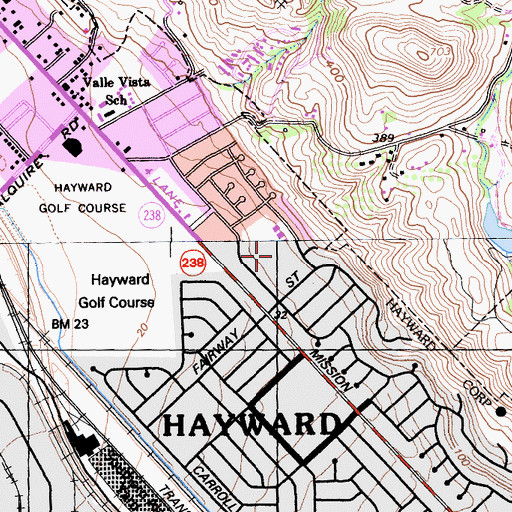 Topographic Map of Treeview Elementary School, CA