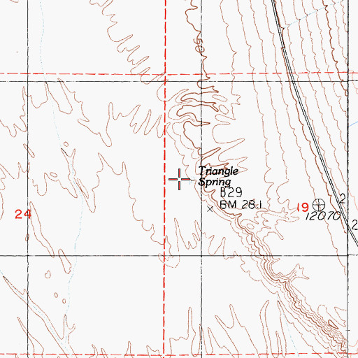 Topographic Map of Triangle Spring, CA