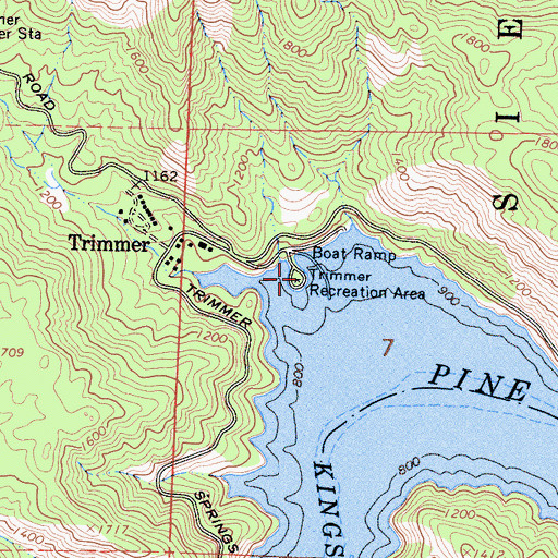 Topographic Map of Trimmer Recreation Area, CA