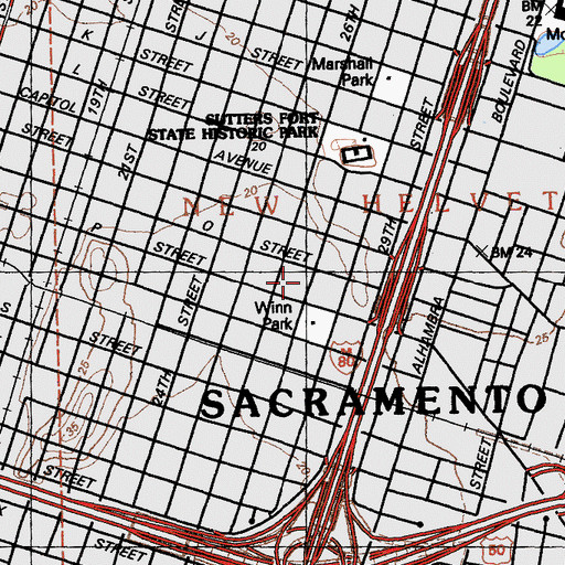 Topographic Map of Trinity School (historical), CA