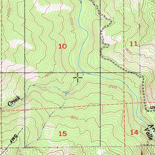 Topographic Map of Trout Creek, CA