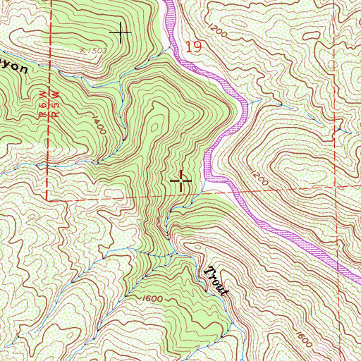 Topographic Map of Trout Creek, CA