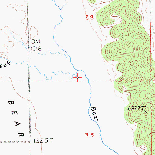 Topographic Map of Trout Creek, CA