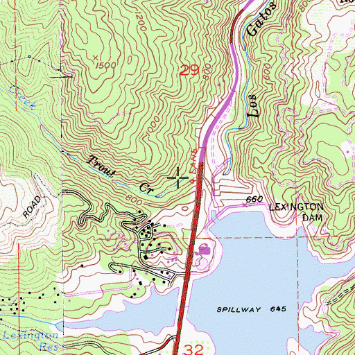 Topographic Map of Trout Creek, CA