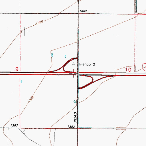 Topographic Map of Bianco Road Interchange, AZ