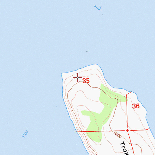 Topographic Map of Troxel Point, CA