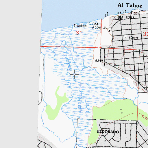 Topographic Map of Truckee Marsh, CA