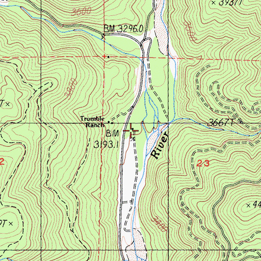 Topographic Map of Trumble Ranch, CA