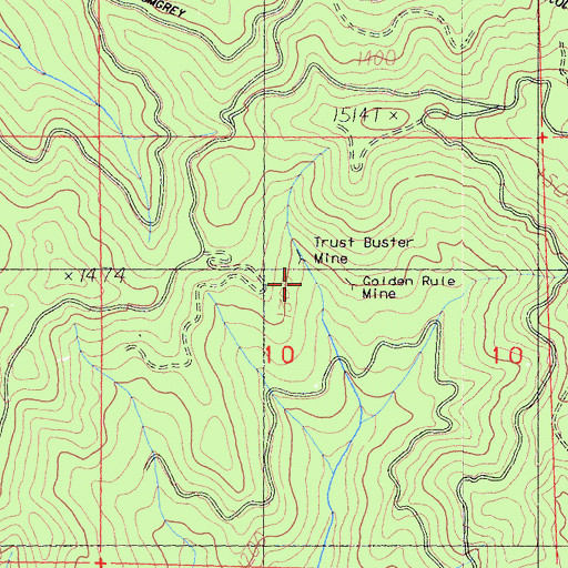 Topographic Map of Trust Buster Mine, CA