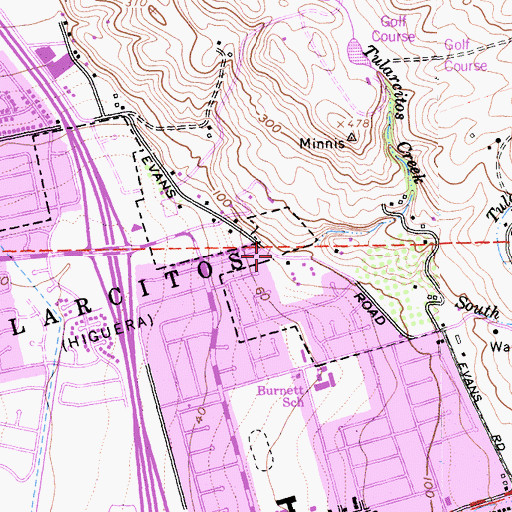 Topographic Map of Tularcitos Creek, CA
