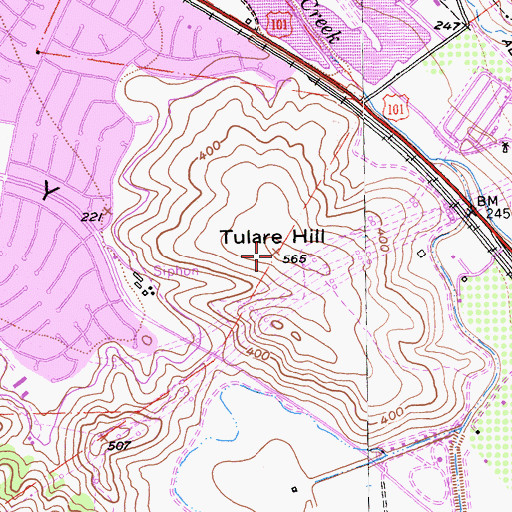 Topographic Map of Tulare Hill, CA