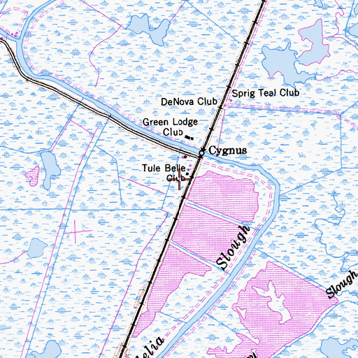 Topographic Map of Tule Belle Club, CA