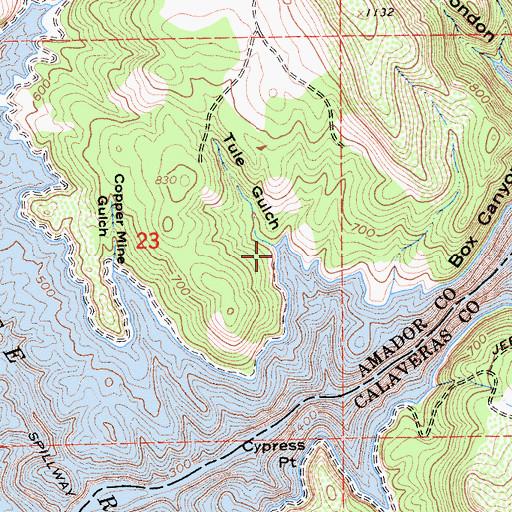 Topographic Map of Tule Gulch, CA