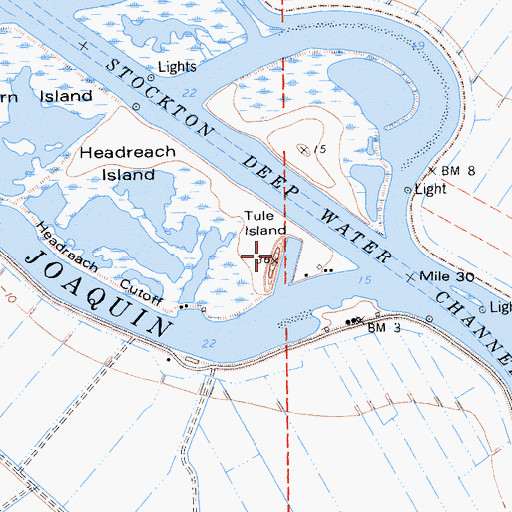 Topographic Map of Tule Island, CA